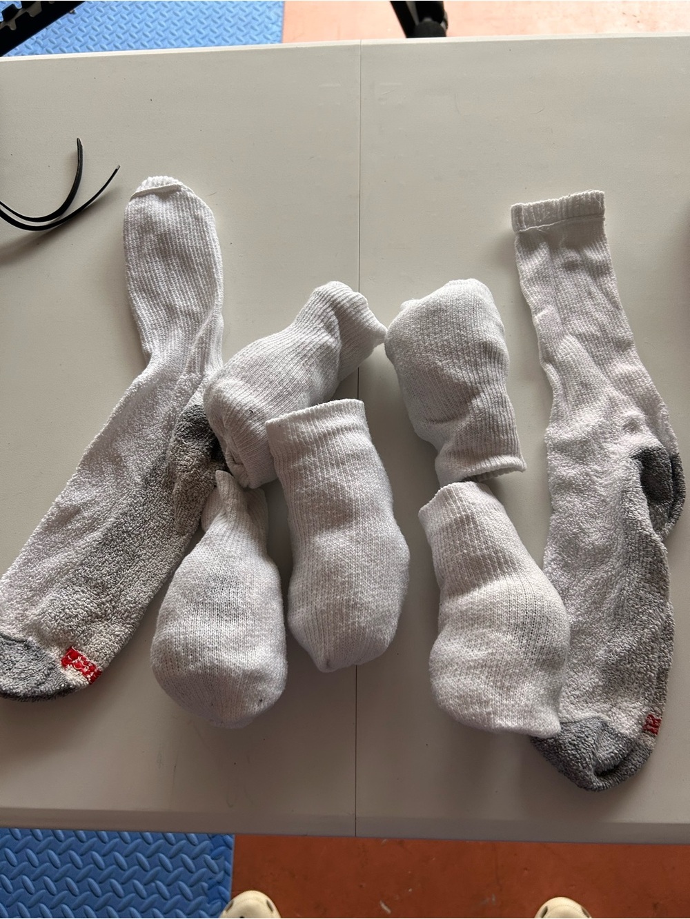 Hanes White Athletic Crew Socks with Gray Reinforced Heels